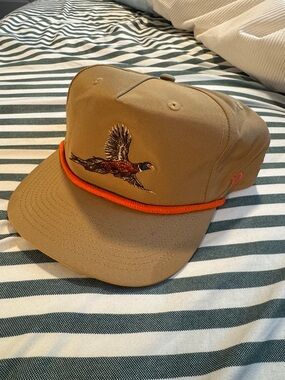 Duck Camp - Men's Tan Pheasant Embroidered Rope-Trim Cap